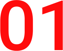 Large red number 01 in a bold sans-serif font.